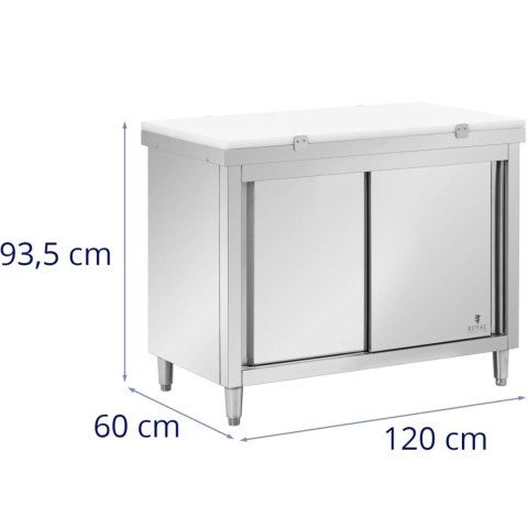 SZAFKA GASTRONOMICZNA WOLNOSTOJĄCA Z DESKĄ DO KROJENIA STAL 120 X 60 CM