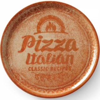 TALERZ DO PIZZY Z PORCELANY RECIPE COLLECTION BRICK RED ŚR. 33 CM - ZESTAW 6 SZT.