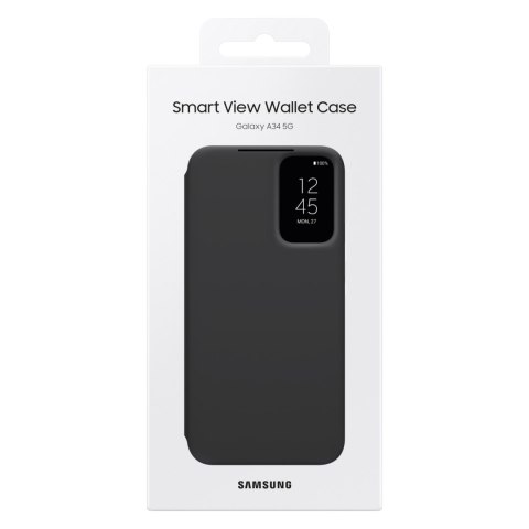 Etui pokrowiec z klapką okienkiem portfel na kartę Galaxy A34 5G Smart View Wallet czarne