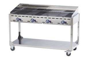 Grill gazowy "Green Fire" 4 palniki 22kW mobilny - Hendi 149614