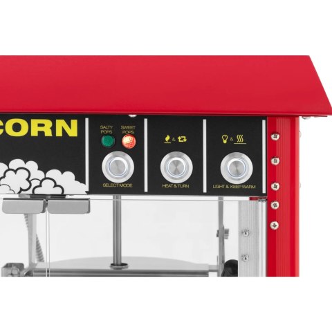 Maszyna urządzenie do prażenia popcornu retro TEFLON 1600 W 5-6 kg/h - czerwona