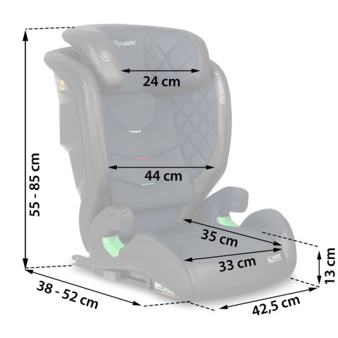 FOTELIK SAMOCHODOWY NUKIDO LOUIS CZARNO-GRANATOWY 15-36 KG ISOFIX