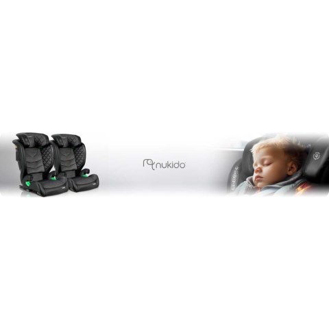 FOTELIK SAMOCHODOWY NUKIDO LOUIS CZARNO-SZARY 15-36 KG ISOFIX