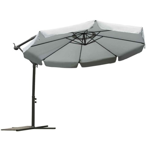 PARASOL OGRODOWY SKŁADANY 8 SEGMENTÓW SZARY 350CM