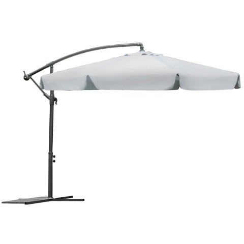 PARASOL OGRODOWY SKŁADANY 8 SEGMENTÓW SZARY 350CM