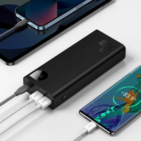 Adaman powerbank 20000mAh 30W czarny + kabel USB-C