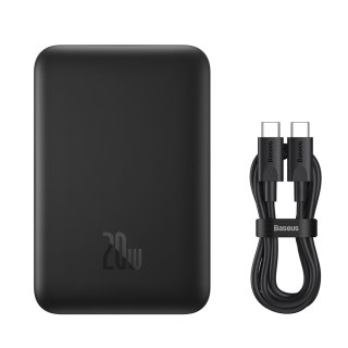 Mini powerbank 10000mAh z ładowaniem indukcyjnym MagSafe 15W PD QC 20W czarny