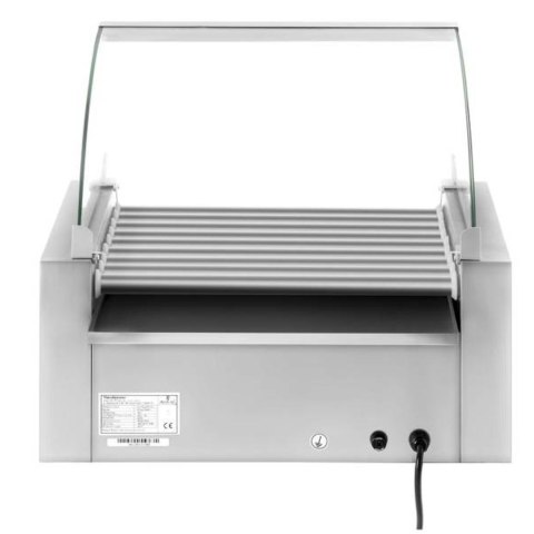 Roller grill rolkowy z osłoną i szufladą grzewczą do bułek 16 parówek HotDog 2200W 230V Royal Catering