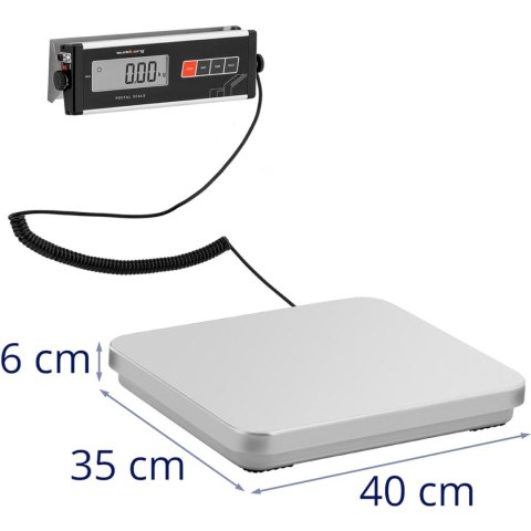 Waga pocztowa platformowa do paczek listów z zewnętrznym LCD 35.5 x 40.5 60 kg/ 0.02 kg