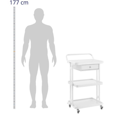 Wózek stolik kosmetyczny fryzjerski 1 szuflada 3 półki 55 x 45 x 96 cm - biały