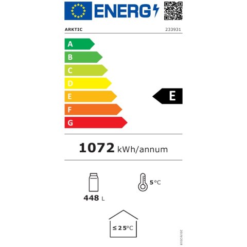 Lodówka barowa na napoje 2-drzwiowa szer. 90cm 458L