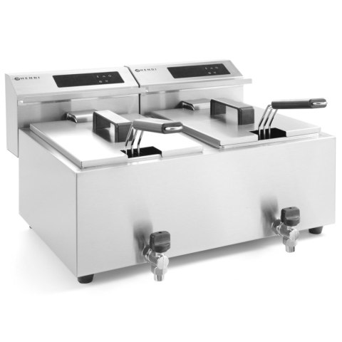 Frytownica frytkownica z panelem cyfrowym Mastercook z kranem 2x8L 2x3500W