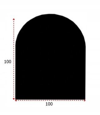 Szyba szkło pod kominek hartowane podstawa 100x100 Łuk Czarna