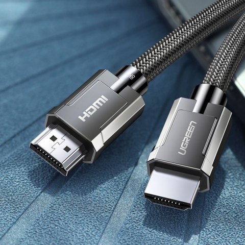 Kabel przewód HDMI 2.1 8K 60Hz 48Gb/s 3m elastyczny w oplocie szary