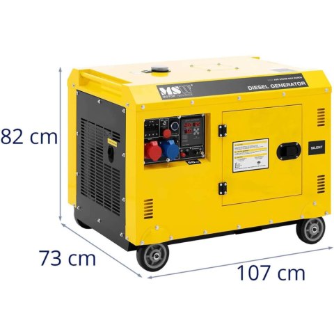 Agregat generator prądotwórczy diesel na kółkach 240/400 V 8500 W 10 kVA 30 l