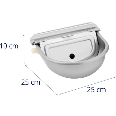 Poidło dla bydła koni stalowe z przyłączem wody 2.5 l - zestaw 2 szt.