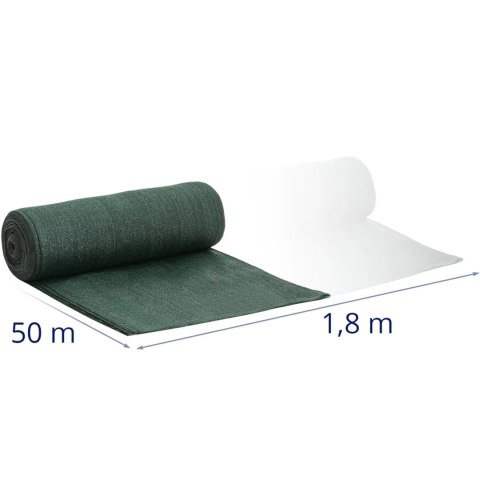 Siatka cieniująca maskująca do ogrodzenia HDPE 50 x 1.8 m 150 g/m2 - zestaw