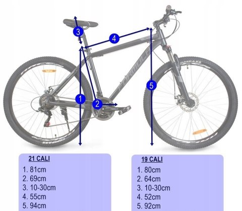 ROWER GÓRSKI MTB 29" ALUMINIUM 2x TARCZE RAMA 19"21" wzrost 170 -195 cm