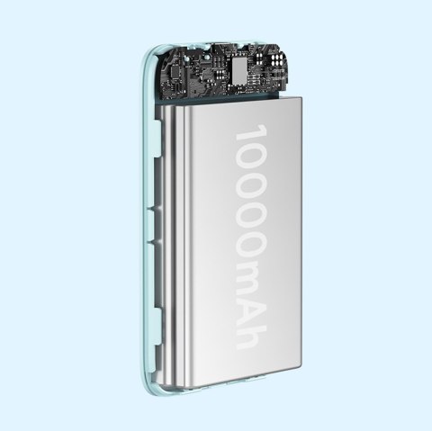 Powerbank indukcyjny Magnetic Mini 10000 mAh 20W + kabel USB-C - niebieski