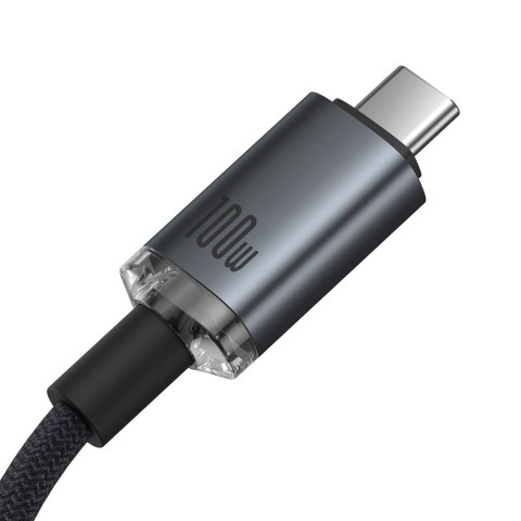 Kabel przewód Crystal Shine USB-C - USB-C USB3.2 100W 20Gbps 1.5m - czarny