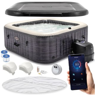 Nadmuchiwane jacuzzi kwadratowe hydromasaż 6 os. 196x71 cm akcesoria premium INTEX 28452