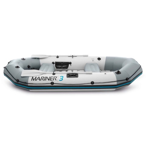 Ponton dmuchany Mariner 3 dla 3 osób wiosła pompka uchwyty na wędkę i silnik INTEX 68373