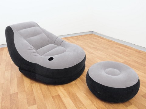 Fotel welurowy z podnóżkiem 130 x 99 x 76 cm INTEX 68564 Fotel welurowy z podnóżkiem 130 x 99 x 76 cm INTEX 68564