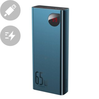 Adaman powerbank 2x USB 1x USB-C 1x microUSB 20000mAh 65W Quick Charge niebieski