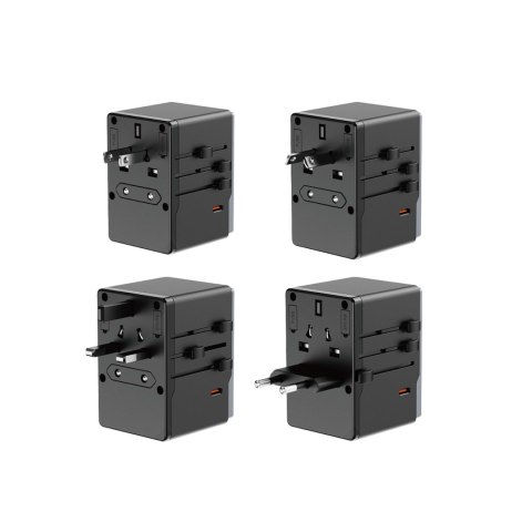 Ładowarka adapter podróżny A35Pro 35W EU / UK / AUS / US / JP 3x USB-C 2x USB-A - czarny Ładowarka adapter podróżny A35Pro 35W EU / UK / AUS / US / JP 3x USB-C 2x USB-A - czarny