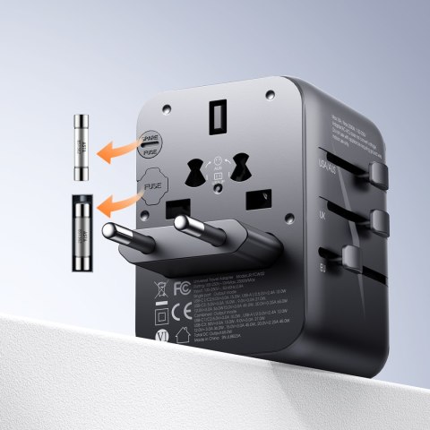 Ładowarka adapter podróżny uniwersalny 17W EU / US / UK / JP / AU / CN - czarny