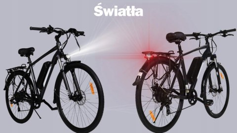 ROWER ELEKTRYCZNY Niebieski 28 TREKKINGOWY ZE WSPOMAGANIEM 60-70km Shimano