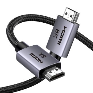 Kabel przewód HDMI 2.1 8K certyfikowany 5 m - szary