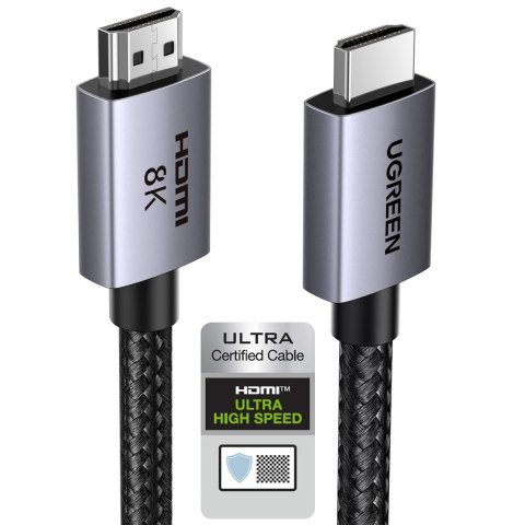 Kabel przewód HDMI 2.1 8K certyfikowany 5 m - szary