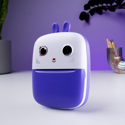 Mini drukarka termiczna dla dzieci z aparatem fotograficznym i kamerą - fioletowa