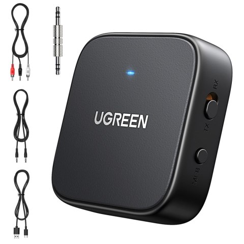 Nadajnik odbiornik audio Bluetooth 5.2 TX RX mini Jack USB-C RCA - czarny