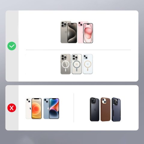 Portfel na karty Magnetic Wallet MagSafe z podstawką i uchwytem na palec - czarny
