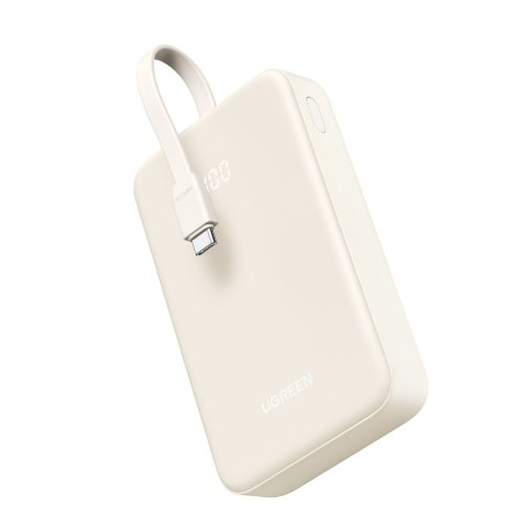 Powerbank 20000mAh 22.5W USB-C USB-A wbudowany kabel USB-C - biały