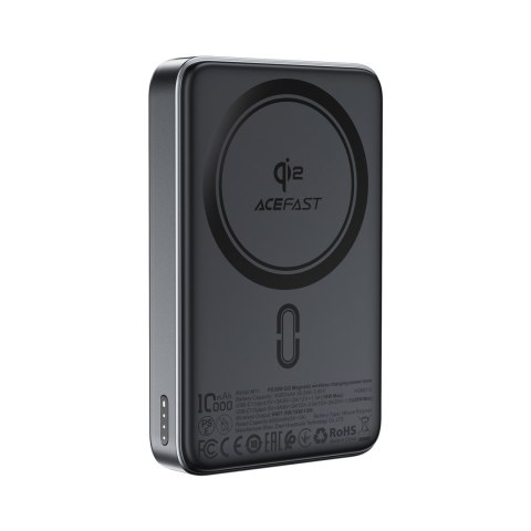Powerbank magnetyczny 10000mAh 30W Qi2 z MagSafe - czarny