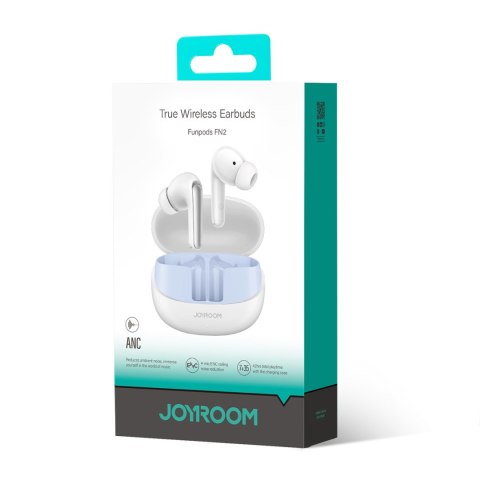 Słuchawki Funpods douszne TWS z Bluetooth 5.4 ANC i ochroną IP54 - białe