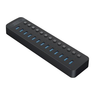 Hub CT2U3-13AB z włącznikami 13x USB-A - czarny