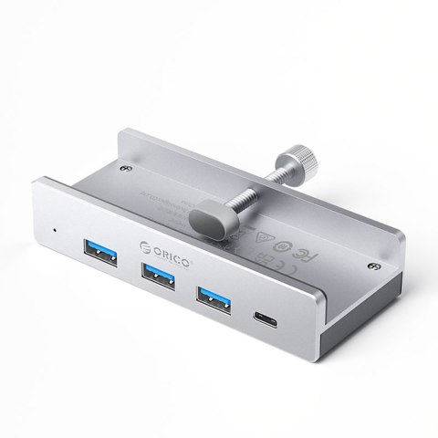 Hub MH4PC montowany na zacisk USB-C / USB-A USB-C - srebrny Hub MH4PC montowany na zacisk USB-C / USB-A USB-C - srebrny