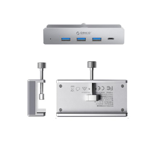 Hub MH4PC montowany na zacisk USB-C / USB-A USB-C - srebrny Hub MH4PC montowany na zacisk USB-C / USB-A USB-C - srebrny
