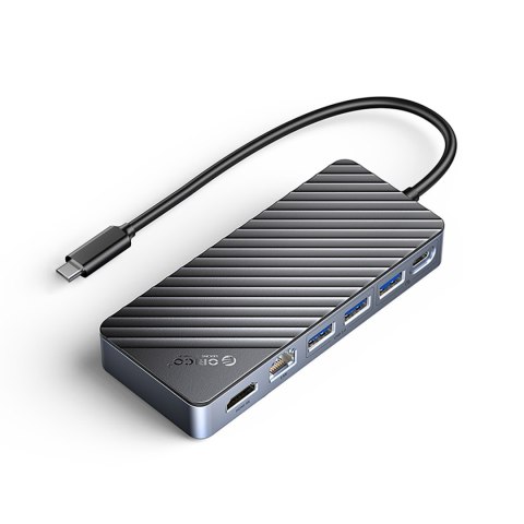 Hub stacja dokująca OM28PR-G2 z kieszenią na dysk M.2 USB-C - USB-A USB-C HDMI Ethernet - czarna Hub stacja dokująca OM28PR-G2 z kieszenią na dysk M.2 USB-C - USB-A USB-C HDMI Ethernet - czarna