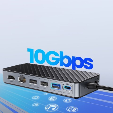 Hub stacja dokująca OM28PR-G2 z kieszenią na dysk M.2 USB-C - USB-A USB-C HDMI Ethernet - czarna Hub stacja dokująca OM28PR-G2 z kieszenią na dysk M.2 USB-C - USB-A USB-C HDMI Ethernet - czarna