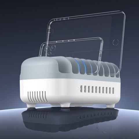 Inteligentna stacja ładowania DUK-10P-V1 do telefonów tabletów 10x USB-A - biała Inteligentna stacja ładowania DUK-10P-V1 do telefonów tabletów 10x USB-A - biała