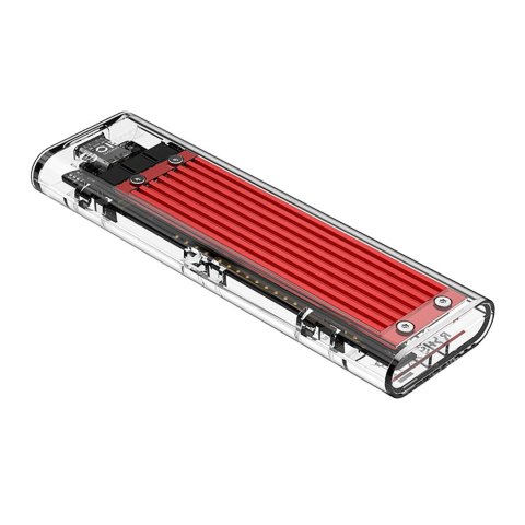 Kieszeń obudowa na dysk TCM2-C3 M.2 NVME na USB-C 10Gb/s - czerwono-przezroczysta Kieszeń obudowa na dysk TCM2-C3 M.2 NVME na USB-C 10Gb/s - czerwono-przezroczysta