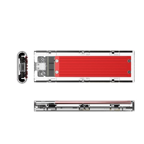 Kieszeń obudowa na dysk TCM2-C3 M.2 NVME na USB-C 10Gb/s - czerwono-przezroczysta Kieszeń obudowa na dysk TCM2-C3 M.2 NVME na USB-C 10Gb/s - czerwono-przezroczysta