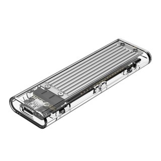 Kieszeń obudowa na dysk TCM2-C3 M.2 NVME na USB-C 10Gb/s - szaro-przezroczysta