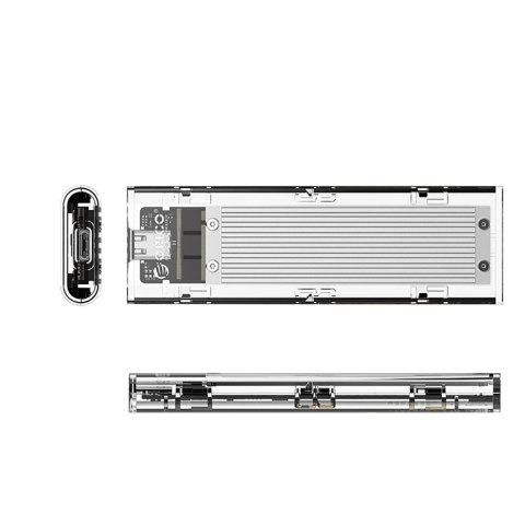 Kieszeń obudowa na dysk TCM2-C3 M.2 NVME na USB-C 10Gb/s - szaro-przezroczysta Kieszeń obudowa na dysk TCM2-C3 M.2 NVME na USB-C 10Gb/s - szaro-przezroczysta