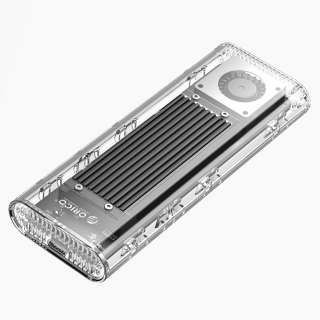 Kieszeń obudowa na dysk TCM2-G20 M.2 NVME USB-C 3.2 20Gb/s - srebrno-przezroczysta